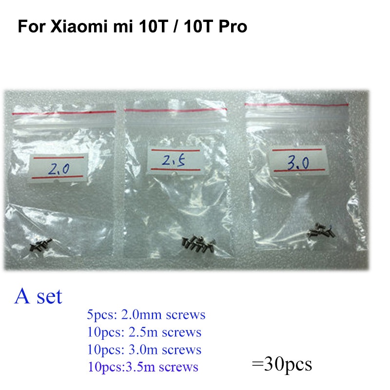 30PCS ชุดสกรูเงินสําหรับ Xiaomi mi 10T mainboard เมนบอร์ดสกรูอะไหล่ซ่อมสําหรับ Xiaomi mi 10 T Pro