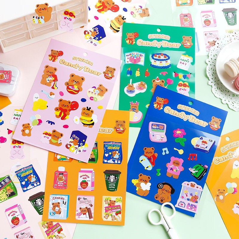 สติ๊กเกอร์น่ารัก สติ๊กเกอร์PVCกันน้ำ ไดคัทDIY พร้อมส่ง!!STICKER ขนาด22*15cm
