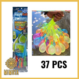 MIMOSA ลูกโป่งน้ำ 37 ลูก ลูกโป่งน้ำสีสันสดใส water balloon happy baby ถูกที่สุด