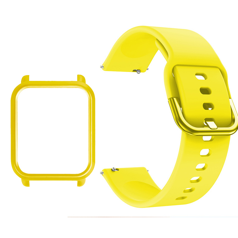 สาย + เคส สําหรับ Huami Amazfit Bip U Pro / GTS 2e MIni / GTS 2mni / Amazfit GTS สายนาฬิกา ซิลิโคน + เคส TPU