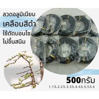 ลวดดัดบอนไซ ทำจากอลูมิเนียม เคลือบสีดำ ขนาด500กรัม