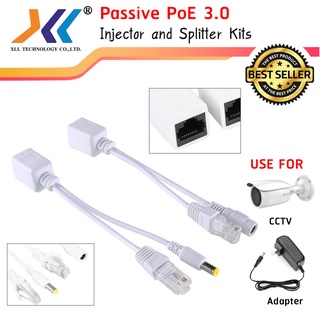 Passive Power Over Ethernet Adapter Injector + Splitter Kit.