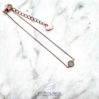 Premium Minimal Import Rose gold Round Diamond Bracelet : สร้อยข้อมือ มินิมอล นำเข้า ประดับ เพชร กลม