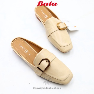 Footin by BATA  รองเท้าคัทชูเปิดส้น หนังนิ่ม สีครีม ไซส์ 3-7 (36-40) (รุ่น 661-8415)