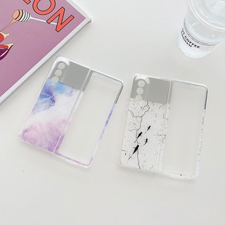 เคส Samsung Galaxy Z Fold3 5G / Flip3 / Fold2 / Fold / Z Flip Phone Case Colorful Violet White Couple Silicone Soft Case เคสโทรศัพท์Samsung Z Flip3