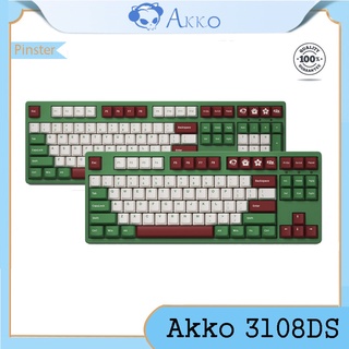 Akko 3108DS คีย์บอร์ดมีสาย 108/87 คีย์ Matcha Red Bean