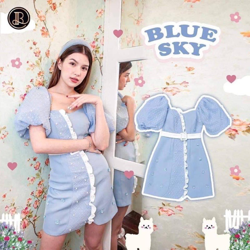 BLT Brand : Blue Skyมินิเดรสสีฟ้าคุณหนูสุดหวาน💞