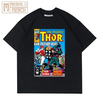 เสื้อยืด พิมพ์ลาย Marvel COMICS VINTAGE OVERSIZE สีดํา สําหรับผู้หญิง 24S