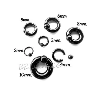 จิวหู จิวห่วงสแตนเลสบอลสปริง สีเงิน ขนาด 2mm.-10mm.