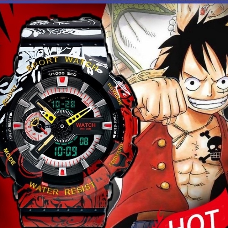 นาฬิกาข้อมือดิจิทัล One Piece Dragon Ball G สไตล์สปอร์ต สําหรับผู้ชาย และผู้หญิง