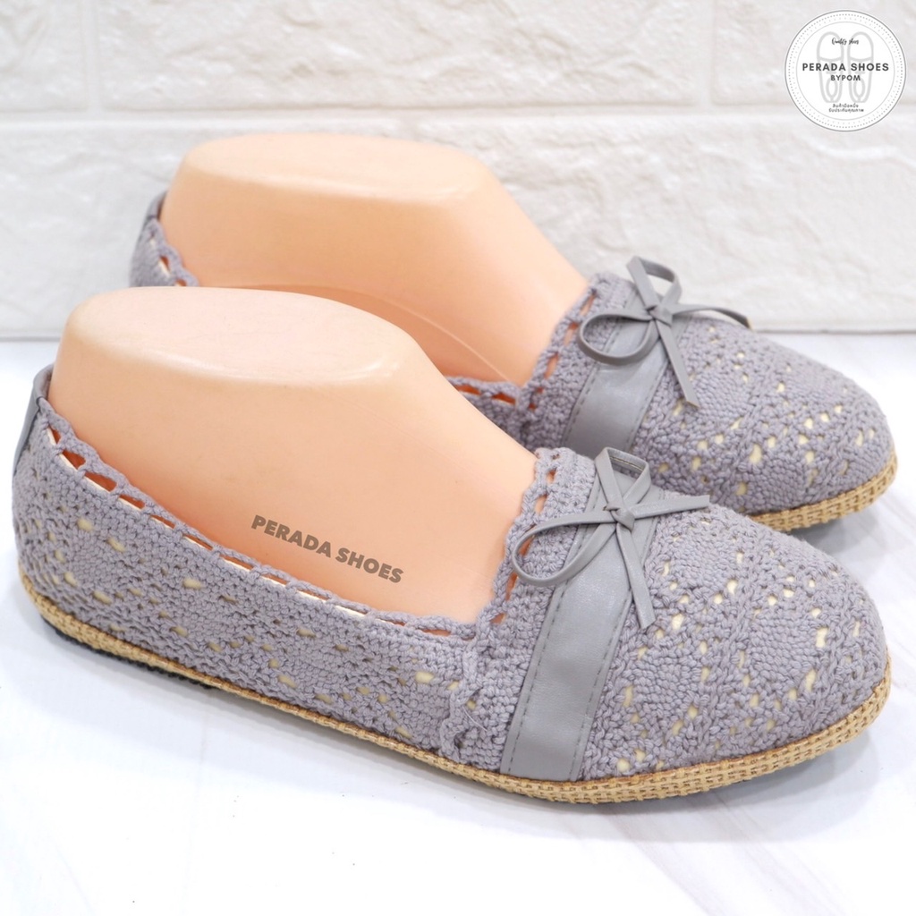 รองเท้าคัทชู รองเท้าคัทชูหญิง โบว์น่ารัก ส้นเตี้ย ส้นแบน  size 36-44