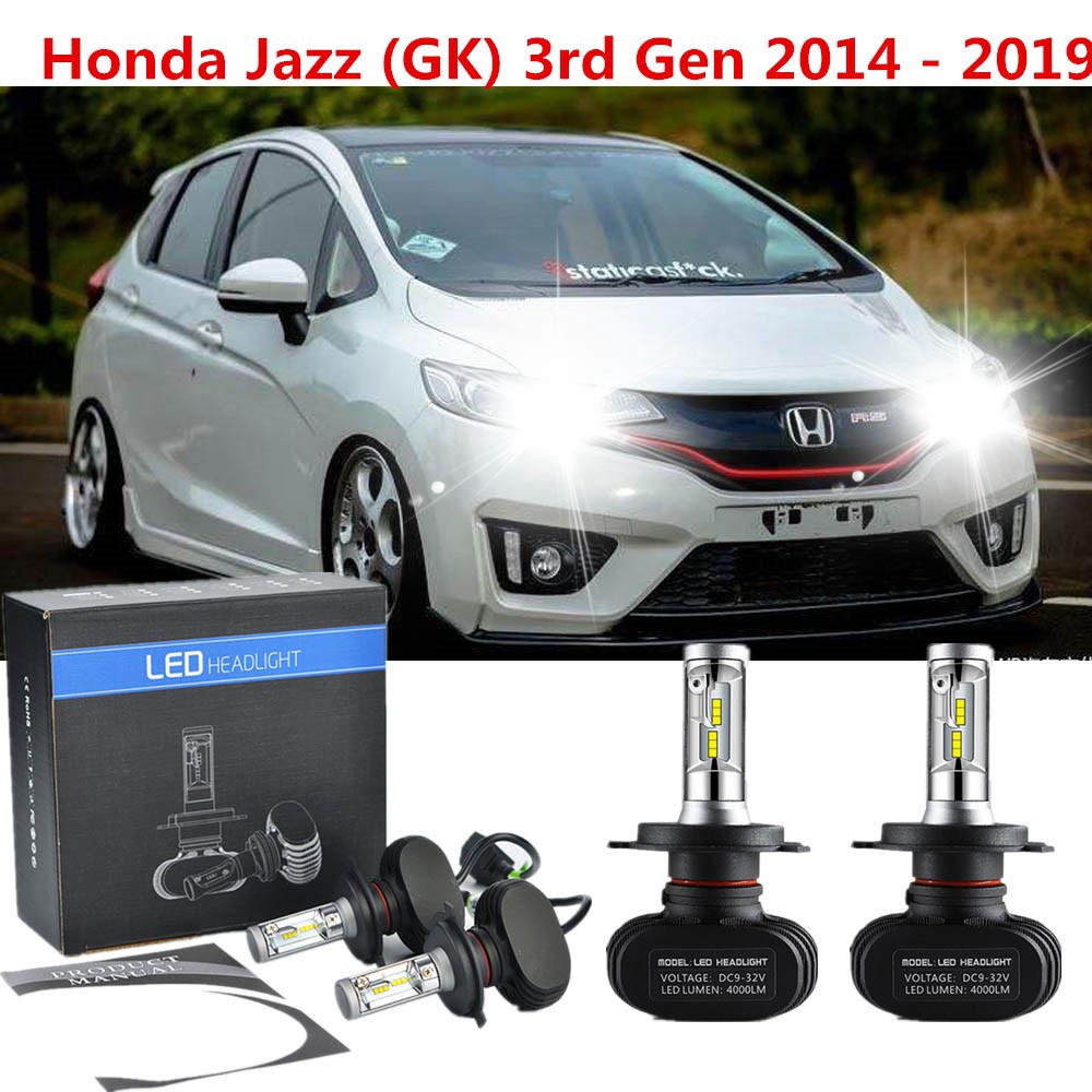 Honda Jazz (GK) 3rd Gen 2014 - 2019(โคมไฟหัว) H4 ไฟ LED ไฟหน้ารถ ไฟหน้าอัตโนมัติ