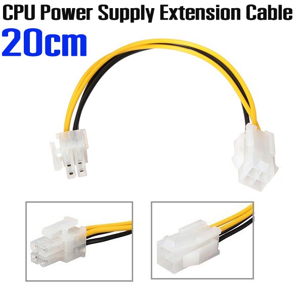 20cm 8" inch ATX 4 Pin Male to 4Pin Female PC CPU Power Supply Extension Cable Cord Connector Adapte