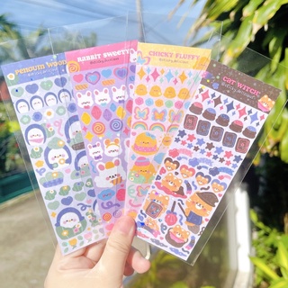 Mini Sticker(Animals)ครึ่งA6 เคลือบวิ้งๆลายใหม่