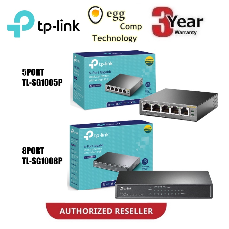 TP-LINK TL-SG1005P 5-PORT / TL-SG1008P 8-PORT GIGABIT DESKTOP POE SWITCH พร้อมข้อมูล 4-PORT, TRANSFE