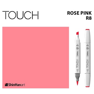 TOUCH TWIN BRUSH MARKER R8 (ROSE PINK) / มาร์คเกอร์หัวพู่กัน-หัวตัดขนาดกลาง รหัส R8 (ROSE PINK)