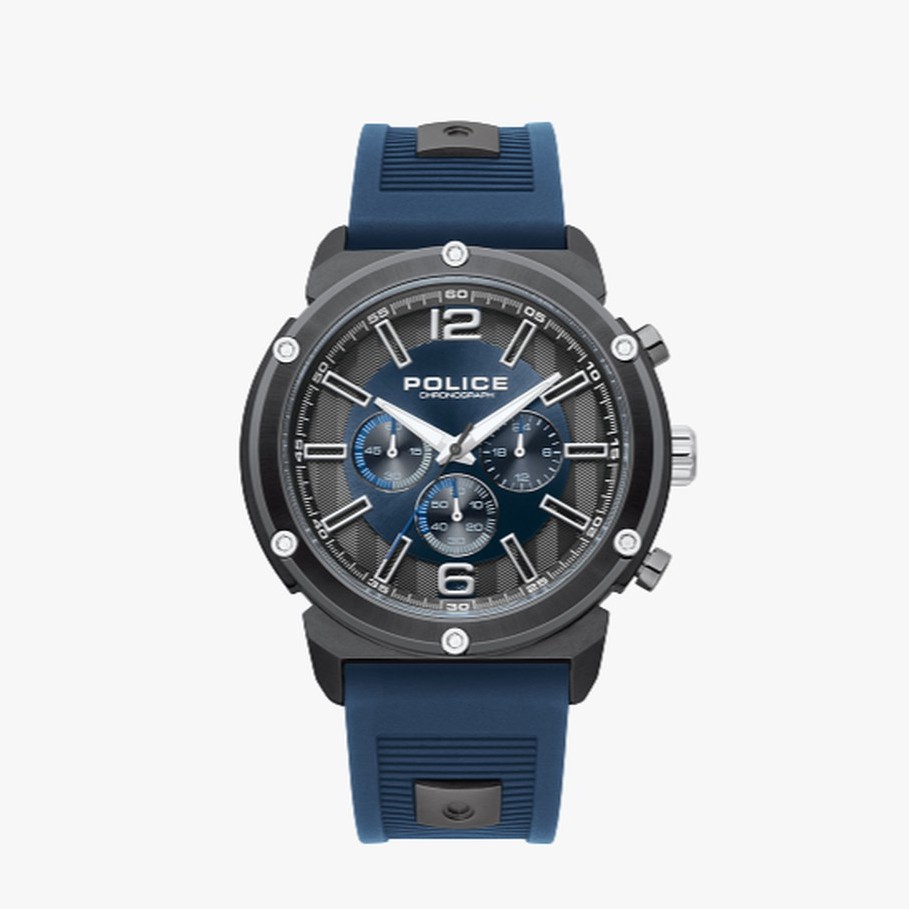 Police นาฬิกาข้อมือผู้ชาย Police Rubber Strap Navy Blue watch รุ่น PL-15726JSU/03P