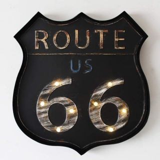 ป้ายไฟสังกะสี Route66 ใช้ถ่าน2Aสองก้อน