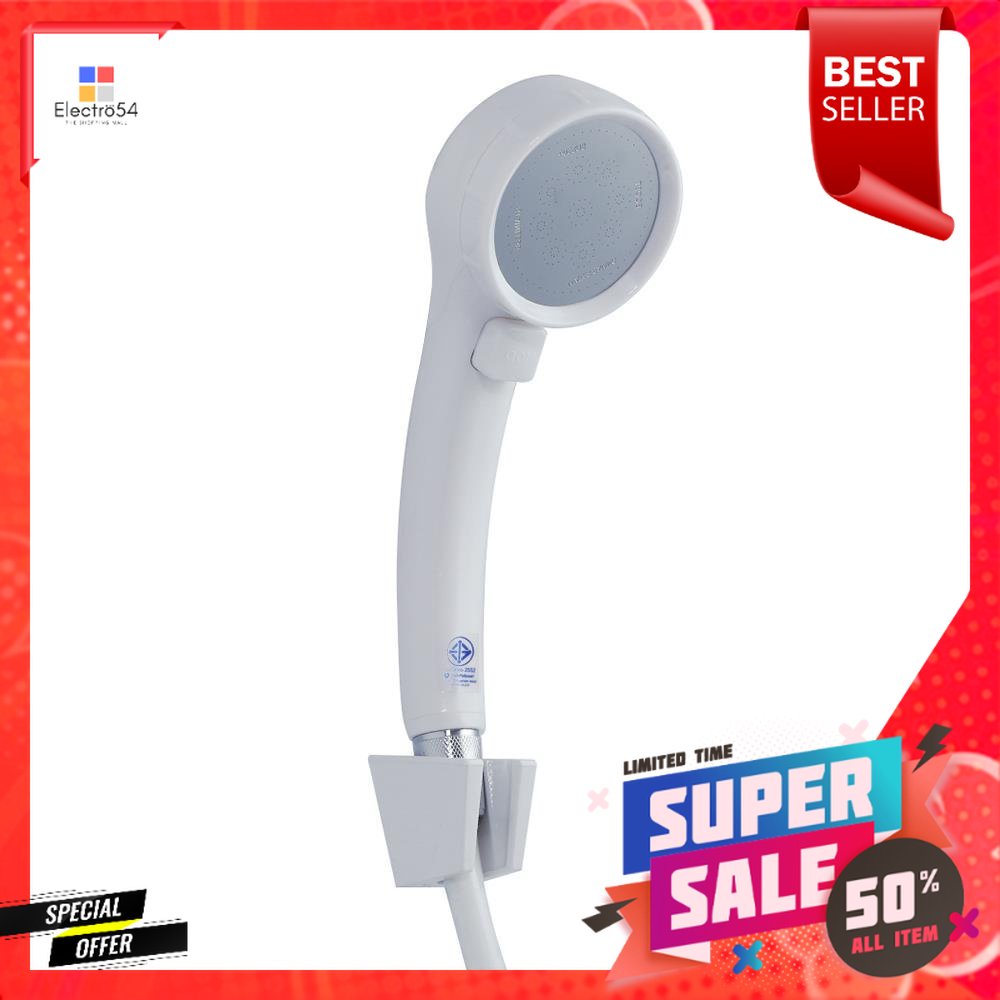ชุดฝักบัวสายอ่อน 1 ระดับ RASLAND รุ่น RA 12457 สีขาวHAND SHOWER SET 1 -FUNCTION RASLAND RA 12457 WHI