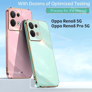 เคสโทรศัพท์มือถือแบบนิ่ม TPU ผิวมันวาว บาง กันรอยกล้อง สําหรับ Oppo Reno8 5G Reno 8 Pro Reno 7 8 Reno7 Z Pro 5G