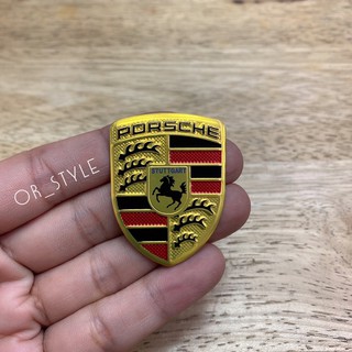 โลโก้ PORSCHE งานอลูมิเนียม ขนาด 3.2x4.2cm