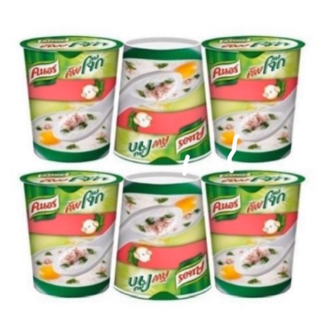 คนอร์คัพ โจ๊กถ้วย รสหมู แพคมี 6 ถ้วย 35กรัม