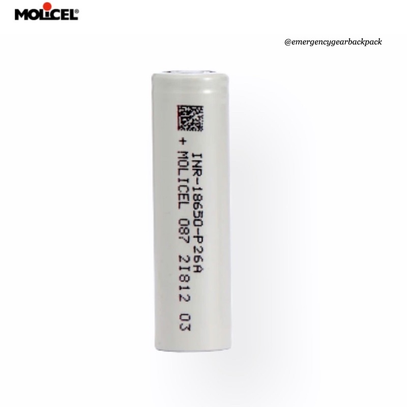 Molicel P26A INR18650 2600mAh 3.6V 35A High-drain-Li-ion battery