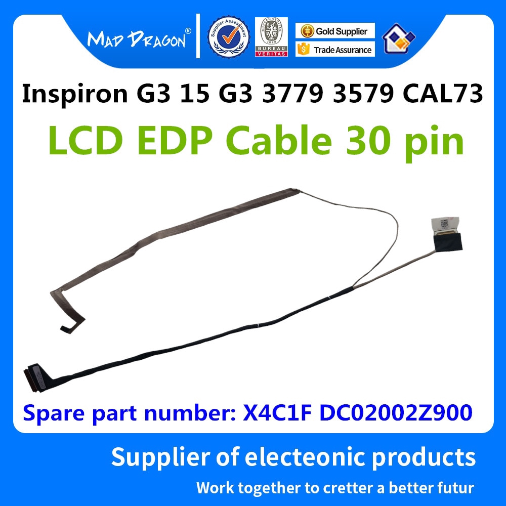 แล็ปท็อปใหม่ LCD สาย LCD EDP สําหรับ Dell Inspiron G3 15 G3 3779 3579 CAL73 0X4C1F X4C1F DC02002Z900