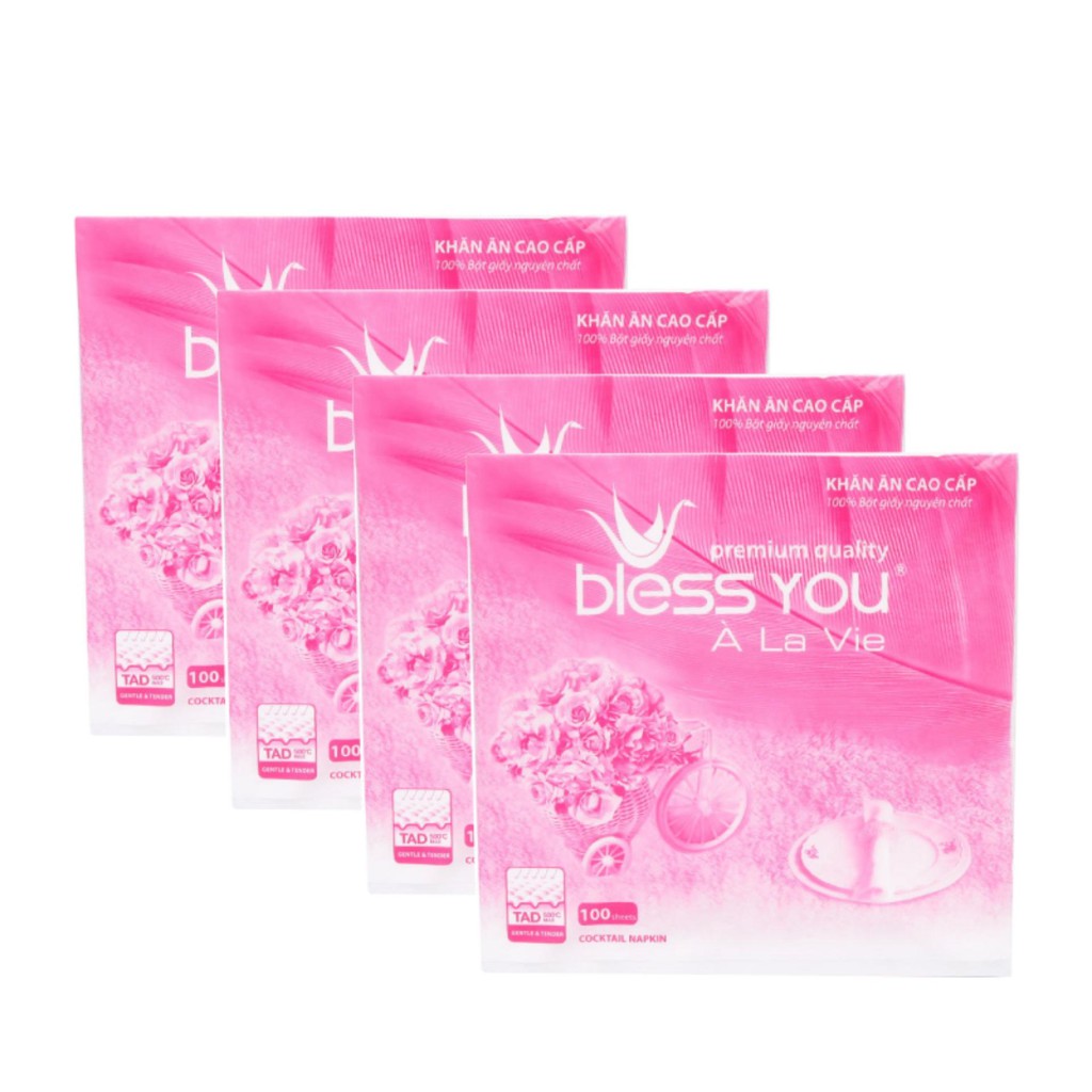 ชุดผ้าเช็ดตัว La Vie 4 ชิ้น 33x33 100 แผ่น