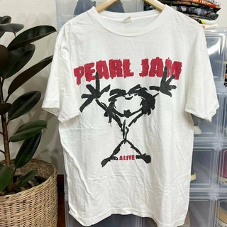 [S-5XL]เสื้อยืดแขนสั้น พิมพ์ลายวงร็อค PEARL JAM โอเวอร์ไซซ์ สไตล์สตรีทอเมริกัน สําหรับผู้ชาย