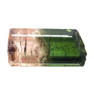 พลอย ก้อน ดิบ ทัวร์มาลีน สองสี ธรรมชาติ แท้ ( Natural Bi-color Pink Green Watermelon Tourmaline ) หนัก 5.04 กะรัต