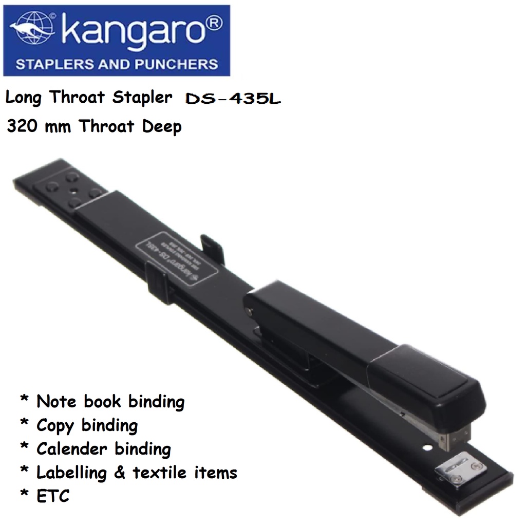 Kangaro เครื่องเย็บกระดาษแขนยาว DS-435L (เครื่องเย็บกระดาษคอยาว 320 มม.) 26/6 35-1M 24/6 3-1M 24/8 2