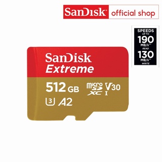 SanDisk EXTREME micro SDXC UHS-I A2 512GB (SDSQXAV-512G-GN6MN) reads 190MB/s writes 130MB/s