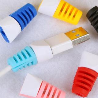 ปลอกหุ้ม ป้องกันสายชาร์จ สาย USB สีพื้น 2 ชิ้น