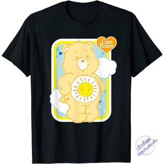 DRG Bear ฤดูร้อนMens disney  Care Bears Funshine Bear T-Shirt เสื้อยืดแฟชั่นคอกลม สบายๆ ผ้าฝ้าย100%