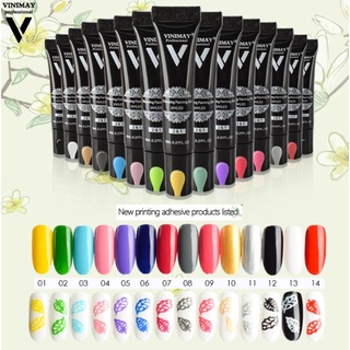 ยกเซต 14 สี สีปั๊ม เพ้นพิมพ์ลายเล็บ Nail Printing  ต่อเล็บ โพลี่เจล vinimay ของแท้ 100%