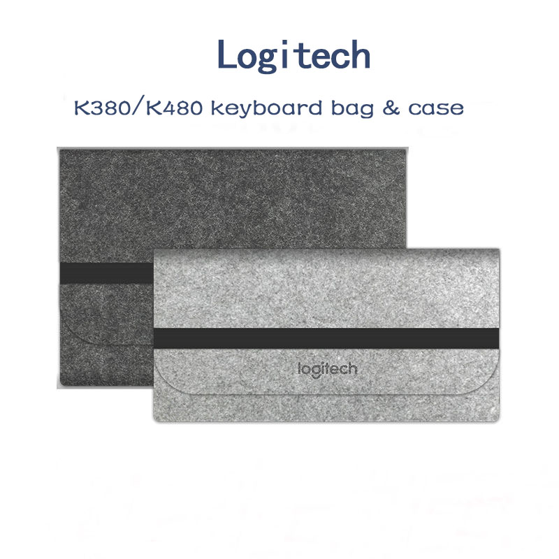 กระเป๋าเก็บคีย์บอร์ดบลูทูธไร้สาย แบบพกพา สีเทา สําหรับ Logitech K380 K480
