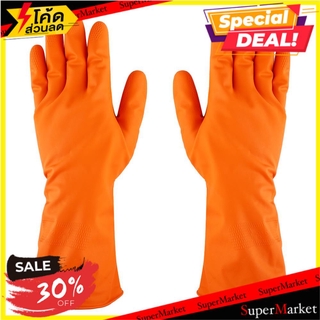 🍟สุดฮิต!! ถุงมือยาง ตราม้า สีส้ม Size L ช่างมืออาชีพ RUBBER GLOVES HORSE BRAND LARGE ORANGE อุปกรณ์นิรภัยส่วนบุคคล