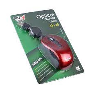 USB MOUSE MD-TECH (LX-19) RED/BLACK (เก็บสาย)