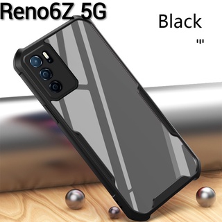 Reno7(พร้อมส่งในไทย)เคสกันกระแทกขอบสีหลังใสOPPO Reno7Z 5G/Reno7 5G/Reno7Pro 5G/Reno6Z 5G/Reno6 5G