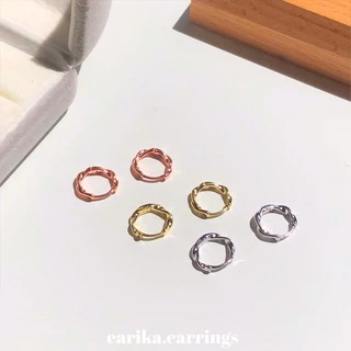 earika.earrings - twist hoop ต่างหูก้านเงินแท้ชุบทองคำขาว/ทอง (มีให้เลือก 3 สี) เหมาะสำหรับคนแพ้ง่าย