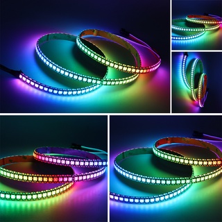 แถบไฟ Led 144 ดวง ต่อม. WS2812B WS2812 5050 RGB กันน้ํา IP30 65 67 DC5V สีดํา ขาว 1 ม.