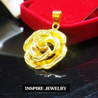 Inspire Jewelry จี้รูปดอกไม้ size 2cm. gold plated ตามภาพ งานแบบร้านทอง งานดี ปราณีต