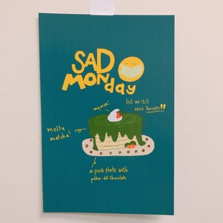 Postcard ลาย Sad Monday ขนาด 4x6” (ออกแบบเอง) พร้อมส่งค่า