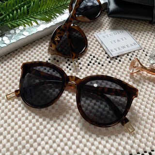 Eyewear_by.tm แว่นกันแดด ทรงสวย ทรงกลมรี เก็บทรงหน้า รุ่น BLACK PETER 01 new aug2018 สีลายกระ