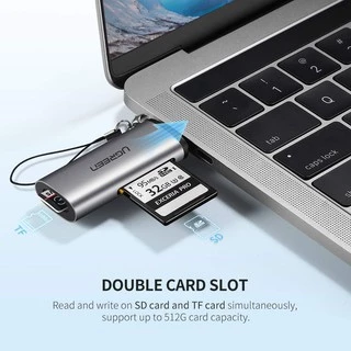 UGREEN เครื่องอ่านการ์ด Card Reader 50704 รุ่น P30 S10 Note 10 SD TF OTG Type C for PC/Mobile