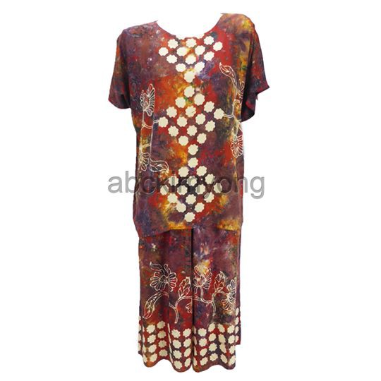 ชุดอินโด ชุดเสื้อกางเกงขาสี่ส่วน (ลายเปลี่ยนตามแต่ละล็อตสินค้านะคะ) - รูปที่ 2