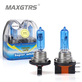 Maxgtrs หลอดไฟฮาโลเจนรถยนต์ H15 55 15W 4300K สําหรับ VW Volkswagen GOLF mk 6 7 2 ชิ้น