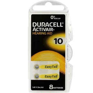 ถ่านเครื่องช่วยฟัง Duracell เบอร์ 10 แผงละ 8 ก้อน ผลิตในเยอรมัน exp03/2026