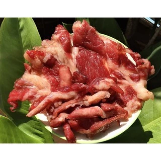 หมูแดดเดียวรสเค็มติดมัน (สันคอหมูคัดเกรด) เจ๊ติ๋มตลาดอ.ต.ก(เจ้าเก่า30ปี)ขนาด500กรัม​